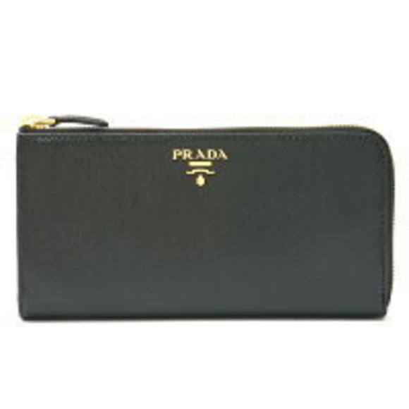 Prada black long Wallet leather zipper - Picture 1 of 7